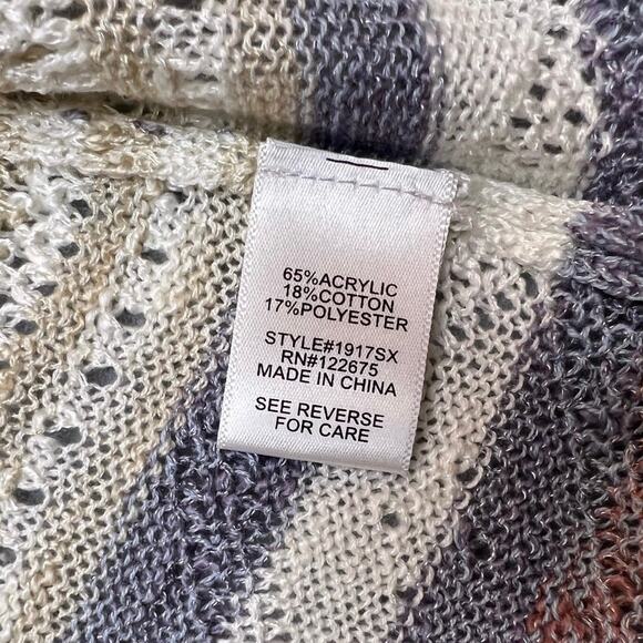 NWT Lety & Me Striped Corinne Crochet Knit Cardigan - Picture 9 of 9